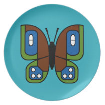 retro butterfly 03 plate plates