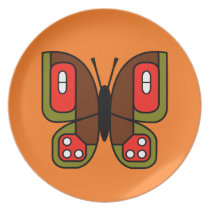 retro butterfly 04 plate plates