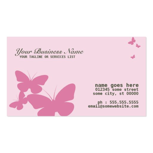 retro butterspies business card templates (back side)