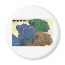 retro camels fridge magnet