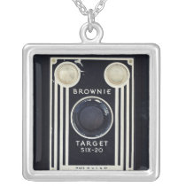 retro, camera, vintage, photography, kodak, brownie, target, six-20, box, kodak brownie, old, cool, photo, retro camera, fashioned, lens, classic, film, old fashioned, necklace, Necklace with custom graphic design