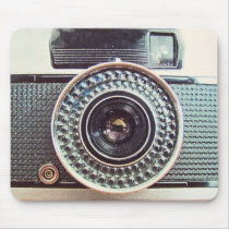 retro, camera, vintage, cool, photography, funny, photo, film, vintage camera, retro camera, beautiful, cameras, photographer, flash, lenses, glass, classic, film camera, old, technology, electronics, art, deco, wind, 1950s, 1960s, 1970s, historical, mousepad, Mouse pad with custom graphic design