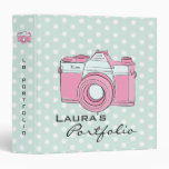 Retro Camera Photography Polka Dots Portfolio binders