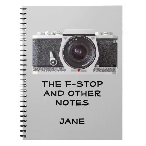 Retro Camera With Scroll Photographers Notebook