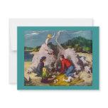 Retro Campfire Vintage Camping Cottage Invitation