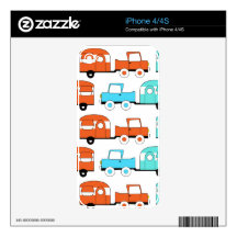 Retro Camping Trailer Turquoise Orange Vintage Car Decals For The iPhone 4S