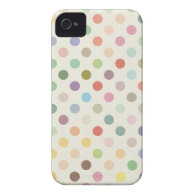Retro Candy Colors Polka Dots Pattern iPhone 4 Cover