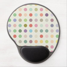 Retro Candy Colors Polka Dots Pattern Gel Mouse Mat