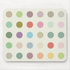 Retro Candy Colors Polka Dots Pattern Mouse Pads