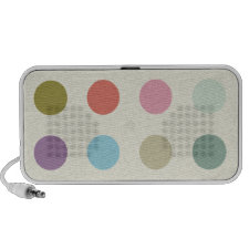 Retro Candy Colors Polka Dots Pattern Mp3 Speakers