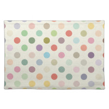 Retro Candy Colors Polka Dots Pattern Place Mats