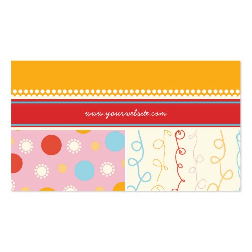 Retro Candy Pink Combo Pattern Custom Profile Card Business Cards (back side)