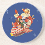 Retro Candy Rocket Santa Coaster coasters