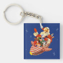 Retro Candy Rocket Santa Keychain Acrylic Keychains