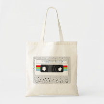 Retro cassette tape 80s style canvas bags
