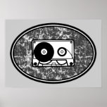 Retro Cassette Tape Black & White Print