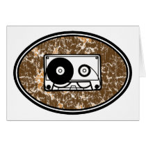Retro Cassette Tape Orange cards by atomic50s Retro Cassette Tape Orange cards