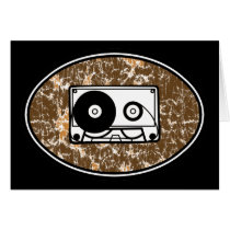 Retro Cassette Tape Orange Card