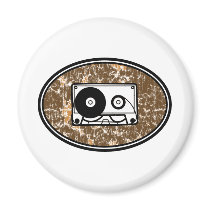Retro Cassette Tape Orange Refrigerator Magnets