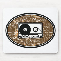 Retro Cassette Tape Orange Mouse Pads