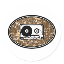 Retro Cassette Tape Orange stickers