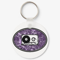 Retro Cassette Tape Purple keychains