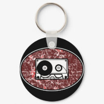 Retro Cassette Tape Red keychains
