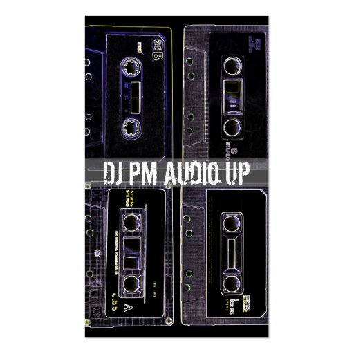 Retro Cassette Tape Throw Back DJ Record Business Card Templates (front side)