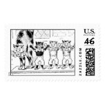 Retro cat and kitten postage stamp