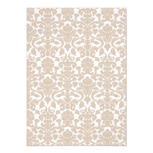 Retro Chalkboard Almond Color Damask Pattern Announcements