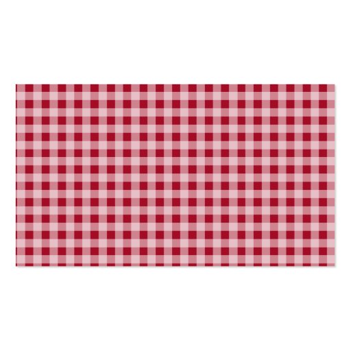 Retro Chalkboard; Carmine Red Gingham; Checkered Business Card Templates (back side)