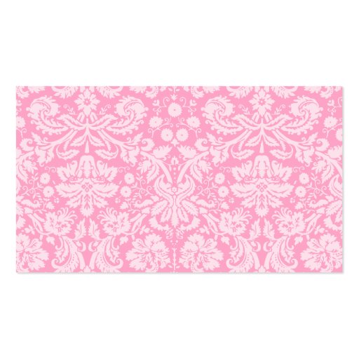 Retro Chalkboard Carnation Pink Damask Pattern Business Card Templates (back side)