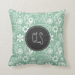 Retro Chalkboard; Dark Sea Green Paisley; Floral Pillows