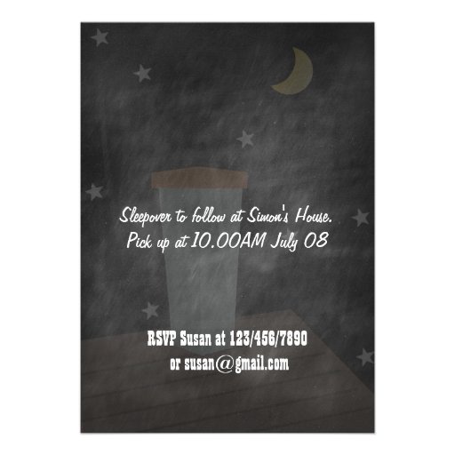 Retro Chalkboard Kids Birthday Party Invitations
