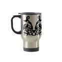 Retro Checkered & Swirled High Fashion Women mugs by JuJuGarden Retro Checkered & Swirled High Fashion Women mugs