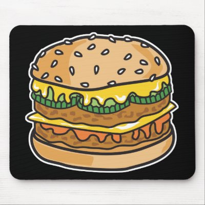retro cheese hamburger mouse mats by doonidesigns