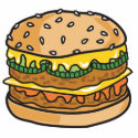 retro cheese hamburger photo sculptures