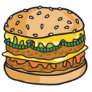 retro cheese hamburger photo sculpture
