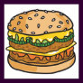 retro cheese hamburger print