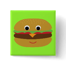 Retro Cheeseburger buttons by toxiferous Retro Cheeseburger buttons