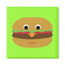 Retro Cheeseburger magnets by toxiferous Retro Cheeseburger magnets