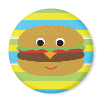 Retro Cheeseburger magnets by toxiferous Retro Cheeseburger magnets
