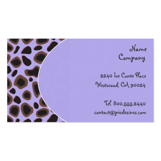 Retro Cheetah Skin pattern profile cards Business Card (back side)
