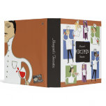 Retro chefs with food cooking baking recipe binder