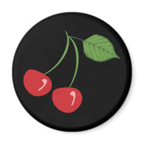 Retro Cherries magnets by opheliasart Retro Cherries magnets