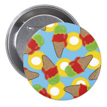 Retro Cherry and Lime Ice Cream Button