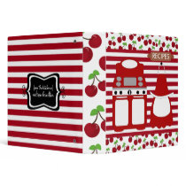 Retro Cherry Striped Recipe Binder