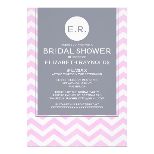 Retro Chevron Bridal Shower Invitations