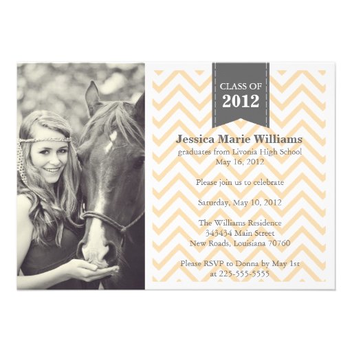 Retro Chevron Graduation Personalized Invite