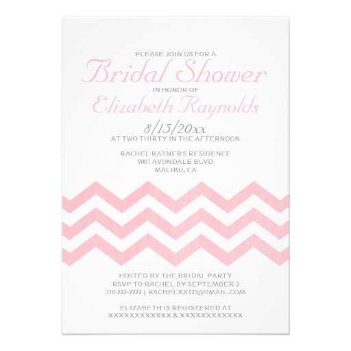 Retro Chevron Zigzag Bridal Shower Invitations